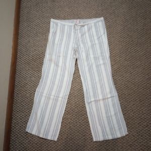 Victoria's Secret Linen Pants Blue Striped Size 14